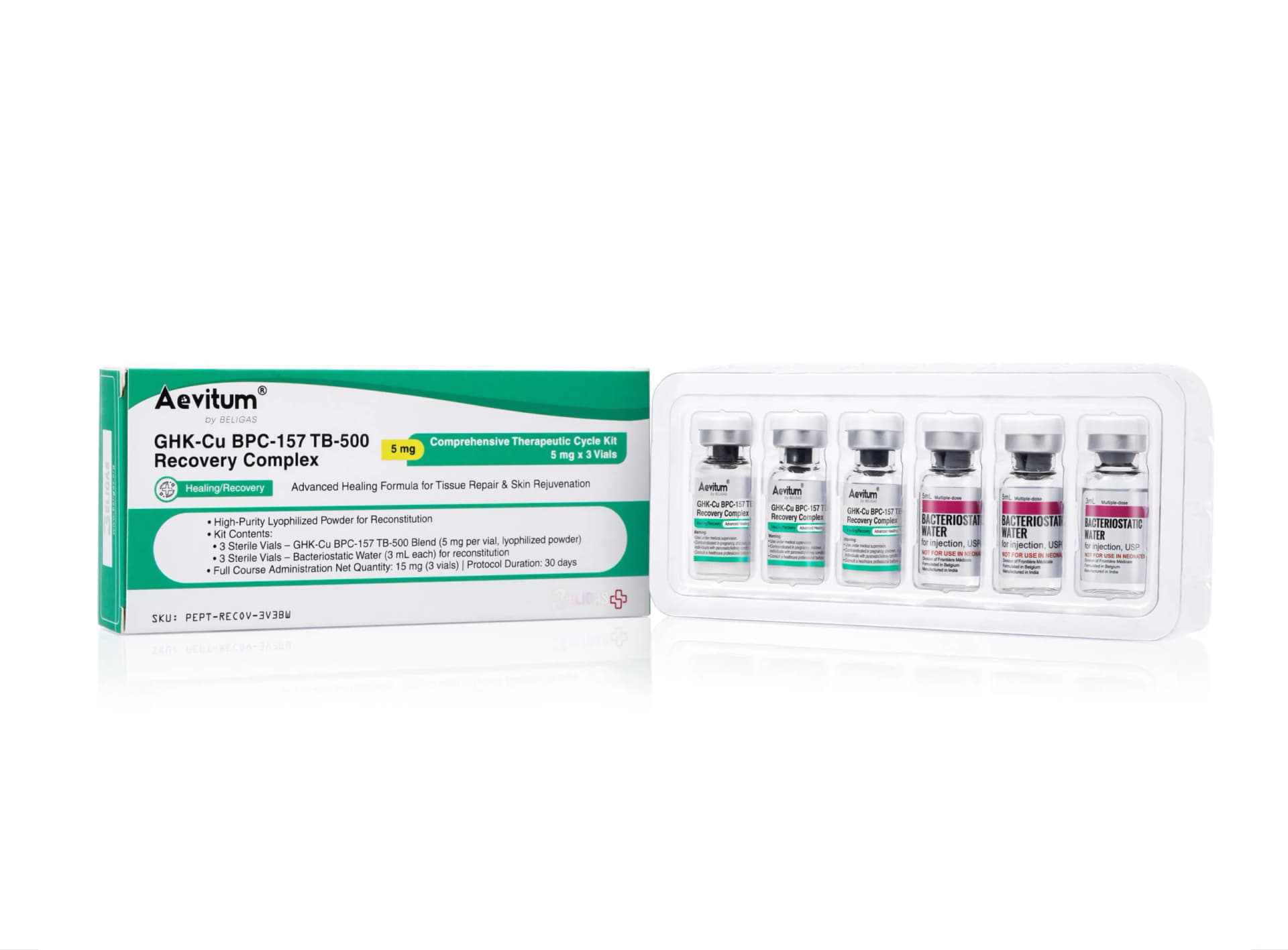 Beligas Pharmaceuticals BPC-157 + TB-500 + GHK-Cu 5 mg