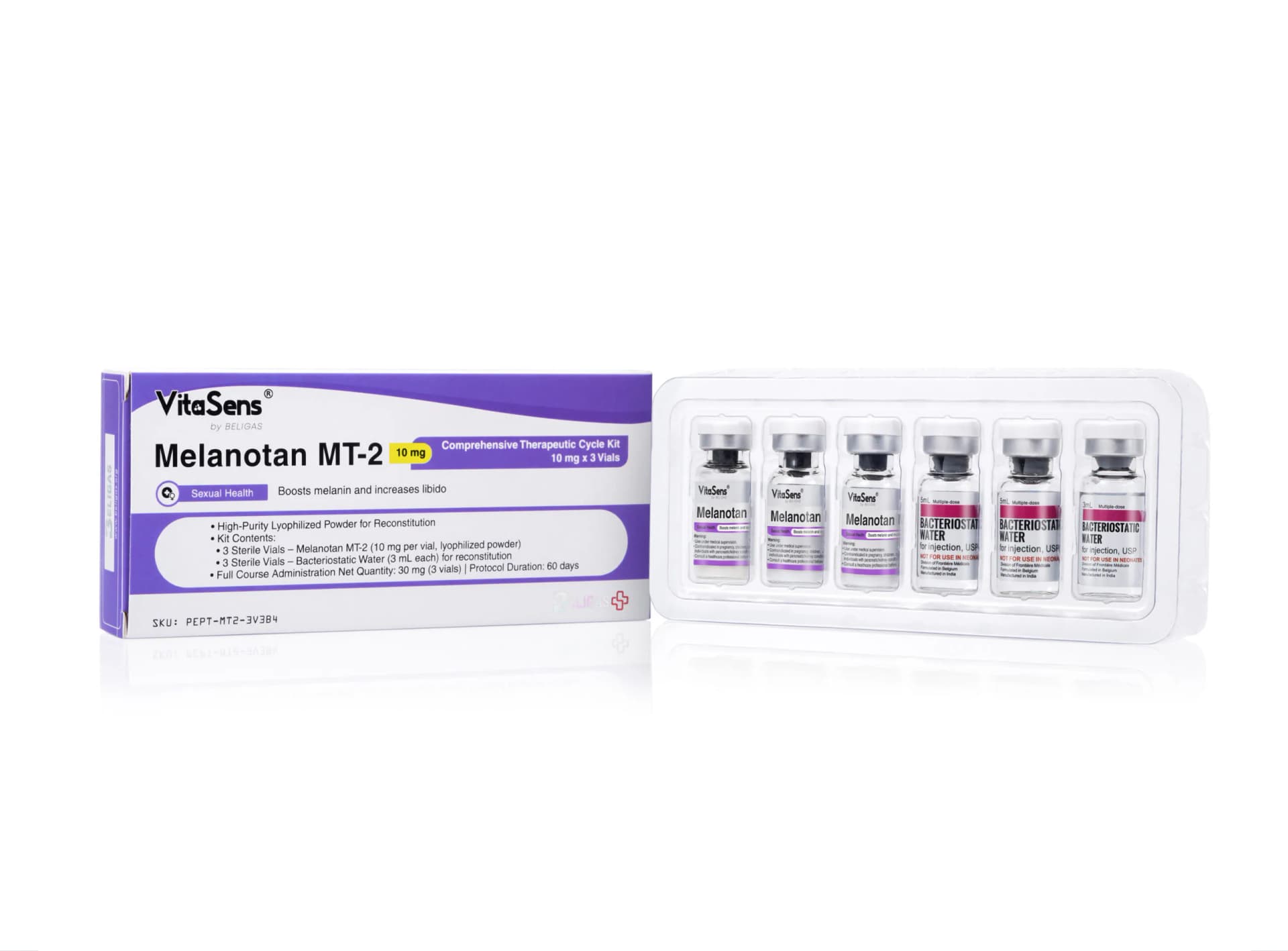 Beligas Pharmaceuticals Melanotan II 10 mg, 10 mg · Vial · Gesamtpackung: 30 mg